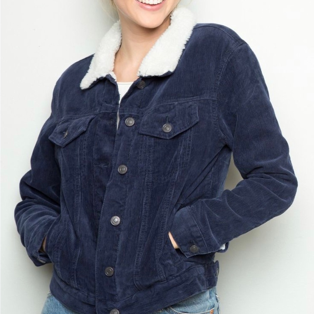 Brandy Melville Navy Curdoroy Jacket